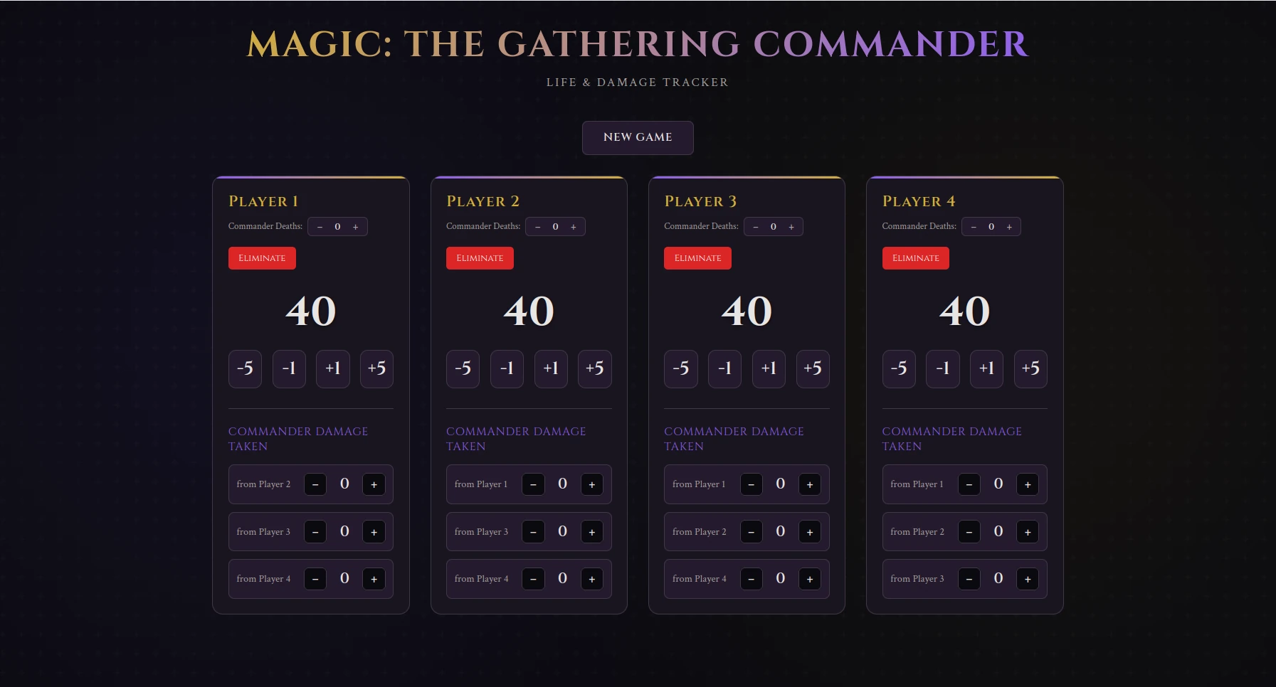 MTG Commander Life Tracker